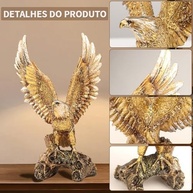Estátua de Águia Dourada em Resina - 10x7x23,5 cm - Decoração Elegante para Casa e Escritório - imagem 4