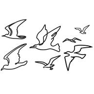 7 Peças de Decoração de Parede Gaivota Náutica em Metal - Arte Costeira Minimalista para Casa e Escritório - imagem 1