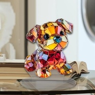 Enfeite de Cachorro Colorido 2D em Acrílico - Decoração Fofa para Mesa e Quarto - imagem 3
