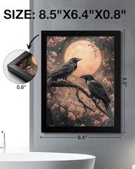 Pôster Gothic Ravens Dark Academia - Arte Emoldurada 15x20cm para Decoração de Parede e Mesa - imagem 4