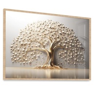 Quadro Árvore da Vida em Vidro com Moldura Carvalho - 63x43cm | Decoração Elegante e Sofisticada - imagem 2