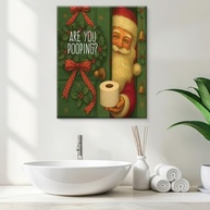 Quadro de Parede Engraçado Papai Noel para Banheiro - Decoração Natalina Vintage 20x25cm - imagem 3