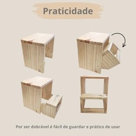 Banqueta Escadinha 2 Degraus - Auxiliar Rustica Moderna para Casa e Decoração - imagem 5