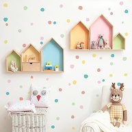 Adesivo de Parede Bolinhas Irregulares Cores de Aquarela - Kit com 70 Adesivos para Decoração Moderna - imagem 2