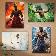 Kit 4 Quadros Orixás - Xangô, Oxóssi, Ogum e Oxalá | 14x20cm | Decoração e Espiritualidade Afro-Brasileira - imagem 3