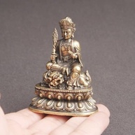 Estátua de Buda em Cobre - Miniatura Manjushri para Mesa, Estudo e Decoração Espiritual - imagem 5