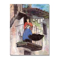Pôster de Arte em Tela - Gabriele Münter 'Na Varanda' - 80x105cm - Decoração Moderna para Casa - imagem 2