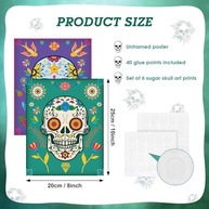 6 Peças de Decoração de Parede Caveira de Açúcar - Dia dos Mortos | Arte Mexicana Vibrante para Sala, Quarto e Escritório - imagem 4