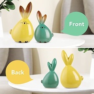 Conjunto de 2 Estatuetas de Coelho com Orelhas Longas - Decoração Animal Adorável para Casa e Escritório - imagem 5
