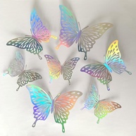 Adesivos de Parede 3D Borboleta Colorida - Decoração Removível para Quarto, Escritório e Festas - imagem 1