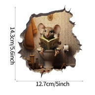 Decalque de Buraco de Parede de Mouse 3D - Adesivo Divertido para Crianças e Decoração - imagem 3