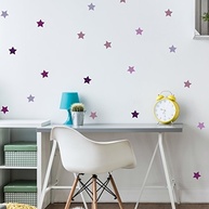 Adesivo de Parede Infantil Estrelas Roxas e Lilás - Kit com 50 Unidades para Decoração Divertida - imagem 2