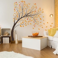 Decalques de Parede de Árvore de Outono - Adesivos Impermeáveis para Decoração DIY com Folhas Amarelas - imagem 3