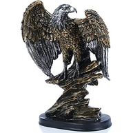 H&W Estátua de Águia Patriótica em Resina com Pátina Bronze - 26cm, Decoração Elegante e Simbólica - imagem 2