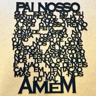 Painel Decorativo Pai Nosso em Relevo - MDF 3mm 42x35cm - Decoração Religiosa Elegante para Sala e Quarto - imagem 1
