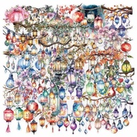 50 Adesivos de Luzes de Corda PET Decorativos para Artesanato, Álbuns e Decoração - imagem 3