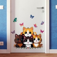 Adesivo Gatos Infantil Lavável - Decoração Segura e Divertida para Quartos de Bebês e Crianças - imagem 5