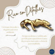Estatueta de Jaguar Dourado em Resina - Decoração Elegante e Moderna para Casa - imagem 4