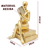 Estátua Figura Pensador Dourada - Decoração de Luxo para Escritório e Casa - imagem 4