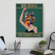 Arte de Parede Boho 'Be Kind to Your Mind' - 20x25cm - Decoração Inspiradora para Casa e Escritório - imagem 5