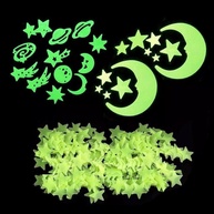 Kit Estrelas Brilham no Escuro com Planeta e Lua - Decoração Fluorescente para Teto do Quarto - imagem 1