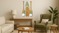 Kit Decoração Náutica Artesanal com Remos e Prancha em Verde Oliva e Branco - imagem 4