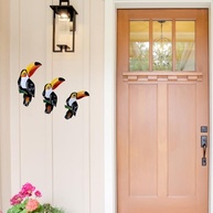 Enfeite de Parede Trio de Tucanos em MDF - Decoração Natural e Elegante para Casa e Jardim - imagem 2