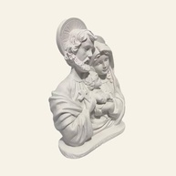 Kit 10 Imagens da Sagrada Família com Auréola 17cm em Gesso Cru - Decoração Religiosa Elegante - imagem 4