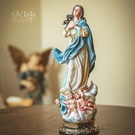Imagem da Imaculada Conceição em Resina - 30 cm | Decoração Religiosa Elegante e Duradoura - imagem 3