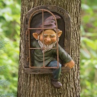 Gnomo de Jardim Elfo Encantado - Escultura 3D para Árvores e Decoração Externa - imagem 1