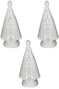 Imagem de Nossa Senhora Aparecida em Gesso Branco - 22cm - Decoração Católica Personalizável - imagem 1
