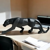Estatueta Geométrica Leopardo em Resina - Decoração Elegante para Casa e Escritório - imagem 3