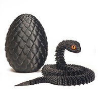 Ovo de Cobra Preto Luminoso em 3D - Decoração Exclusiva para Escritório e Mesa Executiva - imagem 1