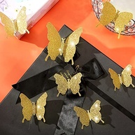 Adesivos 3D Borboleta Espelho Dourado - 48 Peças para Decoração de Parede DIY - imagem 3