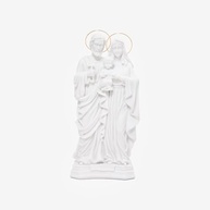 Imagem da Sagrada Família em Mármore Maciço 30cm com Auréola Dourada - Decoração Religiosa Elegante - imagem 2