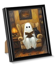 Pôster de Arte Gótica de Gato Fantasma - 15x20cm - Quadro emoldurado para Decoração Dark - imagem 2