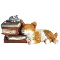 Top Collection Enchanted Story Garden - Gatinho Cochilando em Livros | Decoração Encantadora para Casa e Jardim - imagem 2