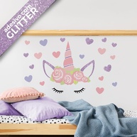 Adesivo de Parede Unicórnio com Glitter - Decoração Mágica para Quarto de Menina - imagem 1
