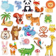 Adesivos de Gel para Janela - 21 Peças Animais Fofos Reutilizáveis para Crianças e Decoração - imagem 1