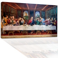 Quadro Tela Santa Ceia 90x60 cm - Decoração Elegante para Sala de Jantar com Impressão Digital Premium - imagem 1