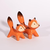 Kit 2 Raposas Decorativas em Cerâmica 15x15x6 cm – Estilo Woodland para Decoração Infantil - imagem 4
