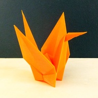 Estatueta Pássaro Tsuru 3D Laranja - 13cm - Decoração Moderna e Artesanal - imagem 1