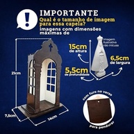 Capela Oratório Barroco em Madeira 21cm - Ideal para Imagens até 15cm - Decoração Religiosa Elegante - imagem 3