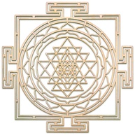 Sri Yantra de Madeira 30,5cm - Arte de Geometria Sagrada para Meditação e Decoração Zen - imagem 1