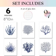 Arte de Parede Coral Costeiro - Pôsteres Azul Marinho para Decoração Marítima e Bohemian - imagem 3