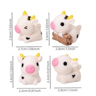 Conjunto de 4 Mini Estatuetas de Vaca Fofas - Decoração Encantadora para Casa e Escritório - imagem 4