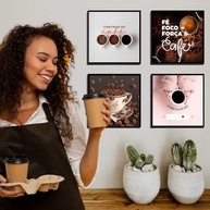 Kit 4 Quadros para Cantinho do Café - Decoração Moderna e Aconchegante para Sua Casa - imagem 4