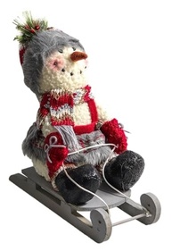 Enfeite Boneco de Neve com Glitter e Trenó - Decoração Natalina Encantadora - imagem 2
