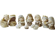 Presépio Natalino Infantil Completo 10 Peças em Resina Bege - Decoração Tradicional e Segura - imagem 2