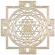Sri Yantra de Madeira 30,5cm - Arte de Geometria Sagrada para Meditação e Decoração Zen - imagem 2